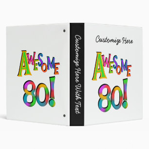 Awesome 80 Birthday T-shirts and Gifts Binder