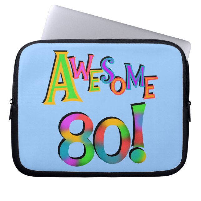 Awesome 80 Birthday T-shirts and Gifts Laptop Sleeve (Front)