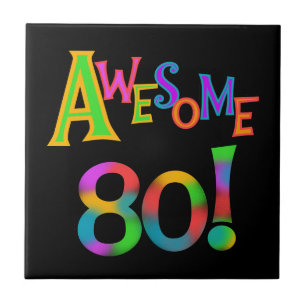Awesome 80 Birthday T-shirts and Gifts Tile