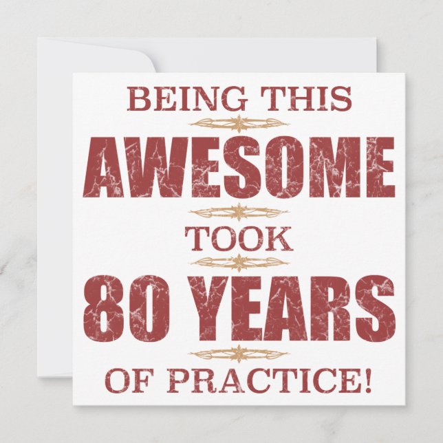 Awesome 80th Birthday Card (Front)