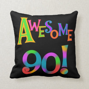 Awesome 90 Birthday T-shirts and Gifs Throw Pillow