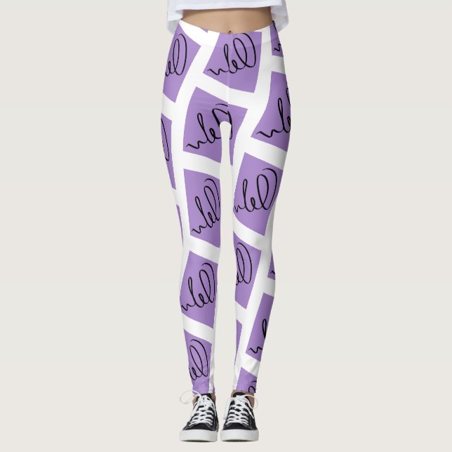 Awesome Abstract Art Writing Print Leggings (Front)