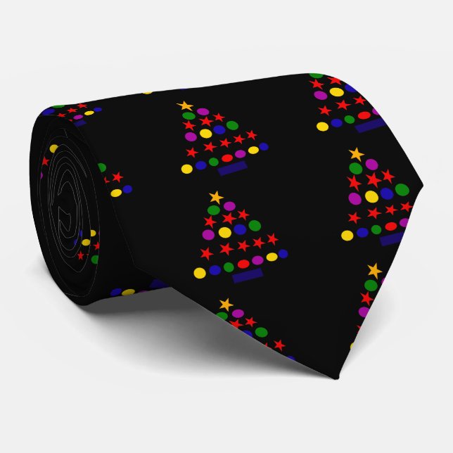 Awesome Abstract Christmas Tree Art Tie (Rolled)