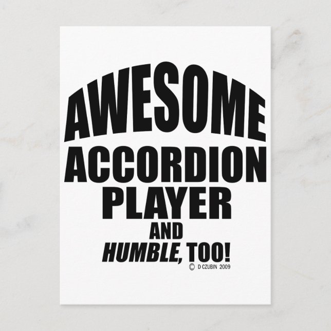 Awesome Accordion Player Postcard (Front)