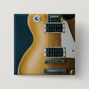 Awesome Acoustic Guitar 2 Inch Square Button