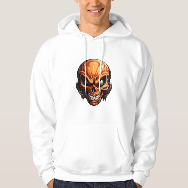 Awesome Alien Face Creepy Cartoon Alien Hoodie (Front)