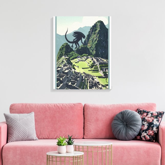 Awesome Alien Xenomorph parody Canvas Print (Insitu(LivingRoom))