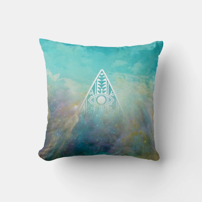 Awesome “All seeing eye” triangle Orion nebula Throw Pillow (Front)
