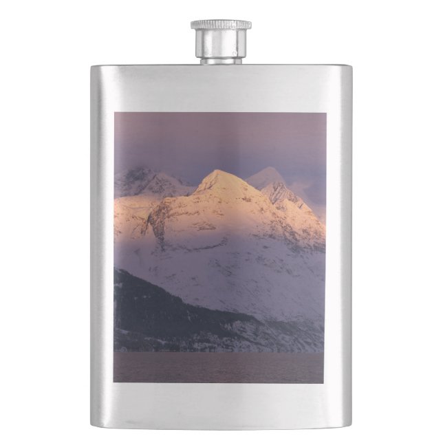 Awesome Alpenglow Hip Flask (Front)