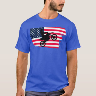 Awesome American flag Dirt bikeMotocross design T-Shirt