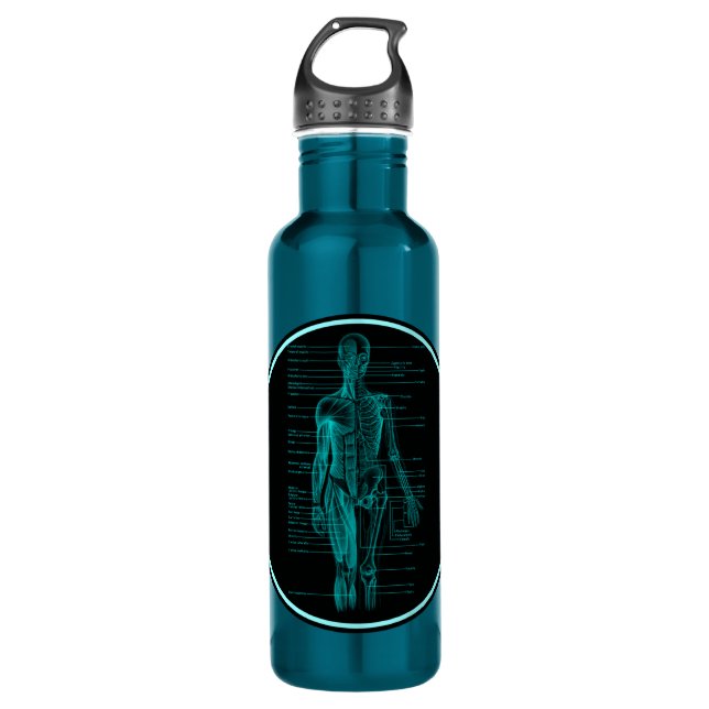Awesome Anatomy: Human Body Chart Personalized 710 Ml Water Bottle (Front)