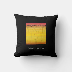 Awesome and colourful Tropical Summer Sunset Black Throw Pillow