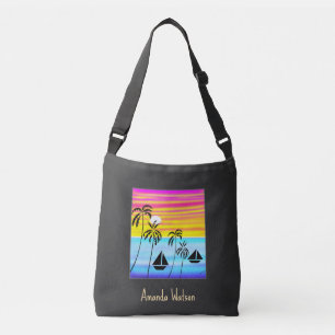 Awesome and Cute Tropical Sailing Crossbody Bag