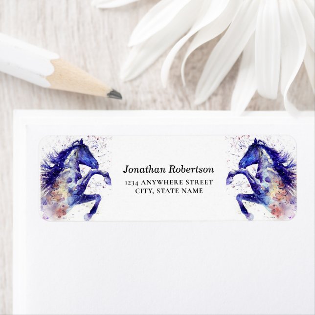 Awesome Aquarelle Horloge Adresse de retour (En situation)