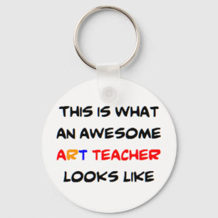 awesome art teacher keychain