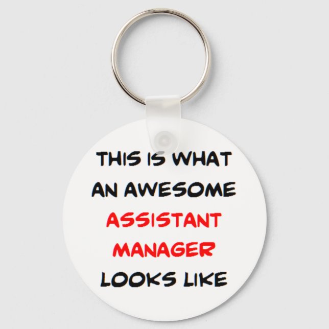 awesome assistant manager coffee mug keychain (Front)