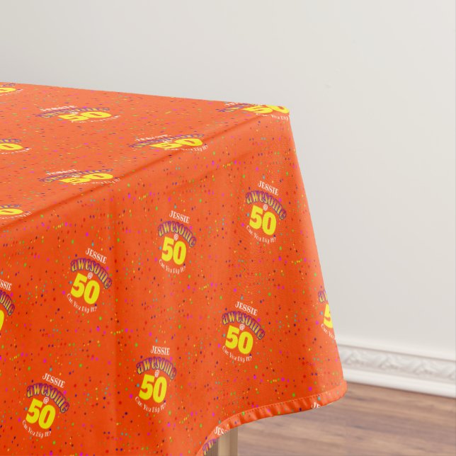 Awesome at 50 Fiftieth Birthday  Tablecloth (In Situ)