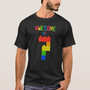 Awesome At 7 Bricks Official Seven Years Blocks 7t T-Shirt