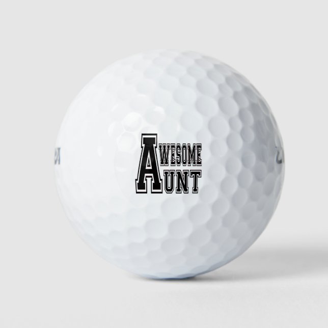 Awesome Aunt Design Golf Balls (Front)