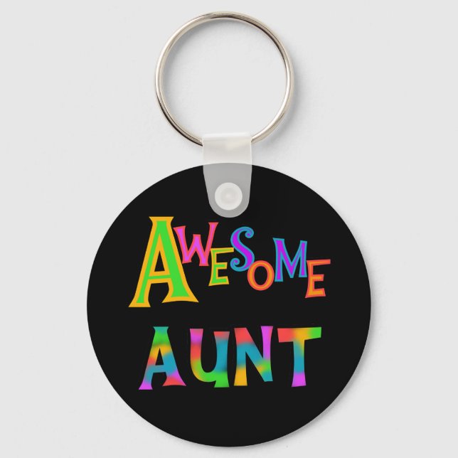 Awesome Aunt T-shirts and Gifts Keychain (Front)