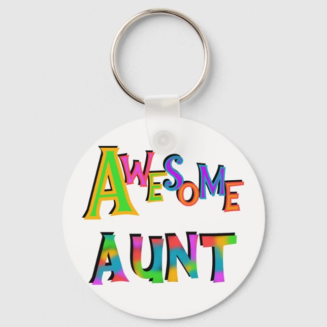 Awesome Aunt T-shirts and Gifts Keychain (Front)