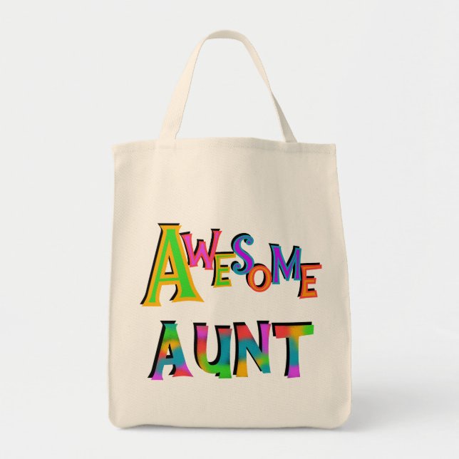Awesome Aunt T-shirts and Gifts Tote Bag (Front)