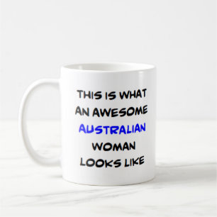 awesome australian woman coffee mug