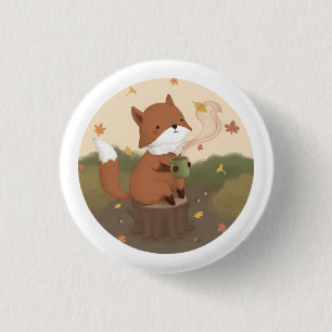 Awesome Autumn: Fox  1 Inch Round Button