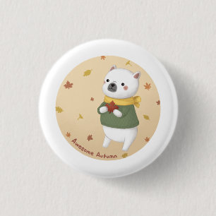Awesome Autumn Illustration Art 1 Inch Round Button