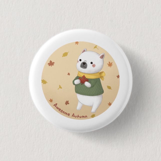 Awesome Autumn Illustration Art 1 Inch Round Button (Front)