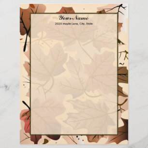 Awesome Autumn Leaves Letterhead Stationary