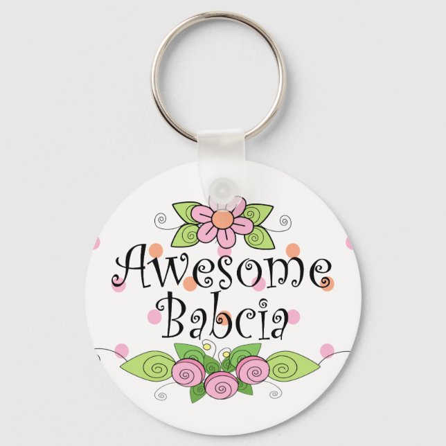 Awesome Babcia T-Shirt Keychain (Front)