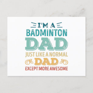 Awesome Badminton Dad Fathers Day Funny Gift Postcard