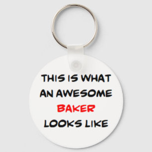 awesome baker coffee mug keychain