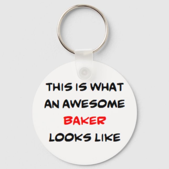awesome baker coffee mug keychain (Front)