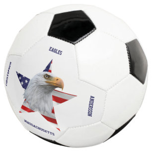 Awesome Bald Eagle, The American Flag, Star Soccer Ball