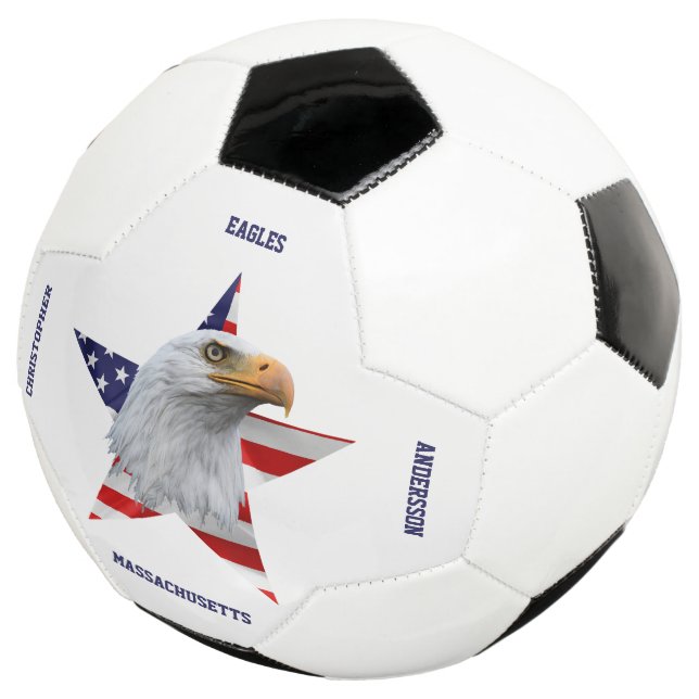 Awesome Bald Eagle, The American Flag, Star Soccer Ball (Three Quarter)