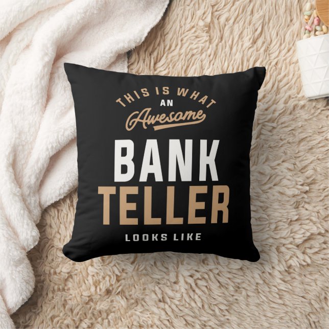 Awesome Bank Teller Design Throw Pillow (Blanket)