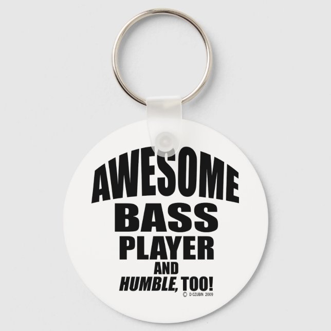 Awesome Bass Player Keychain (Front)