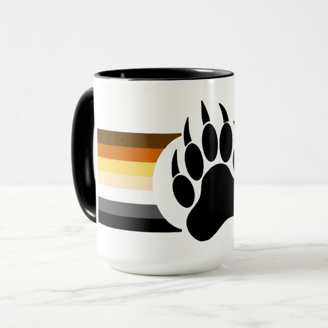Awesome Bear pride flag bear paw Mug (Front Left)