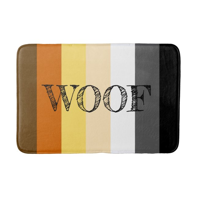 Awesome Bear Pride flag Woof Bath Mat (Front)