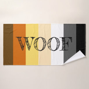 Awesome Bear Pride flag Woof Bath Towel