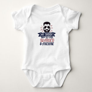 awesome bearded daddy baby bodysuit