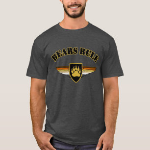 Awesome Bears Rule Bear Pride Flag Wings Bear Paw T-Shirt