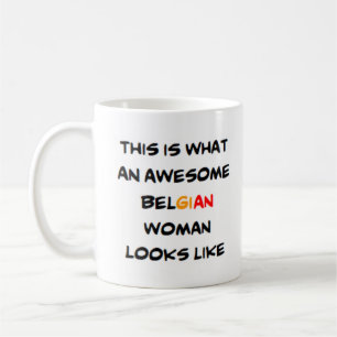 awesome belgian woman coffee mug