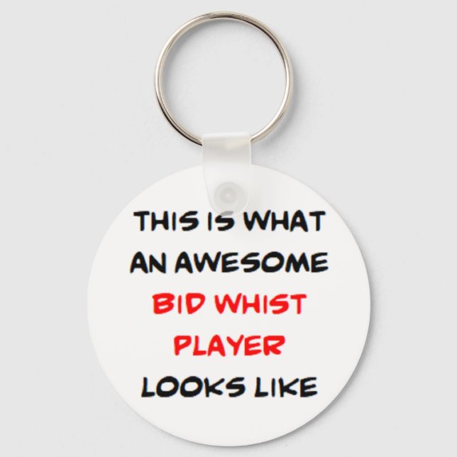 awesome bid whist player coffee mug keychain (Front)
