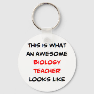 awesome biology teacher keychain
