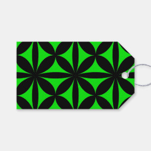 Awesome Black and Green Modern / Retro Print Gift Tags
