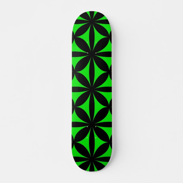 Awesome Black and Green Modern / Retro Print  Skateboard (Front)