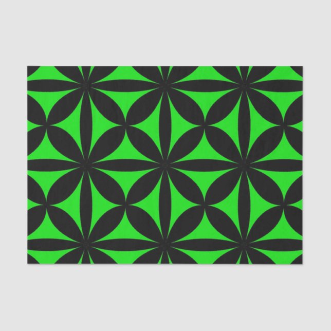 Awesome Black and Green Modern / Retro Print  Tissue Paper (Front)